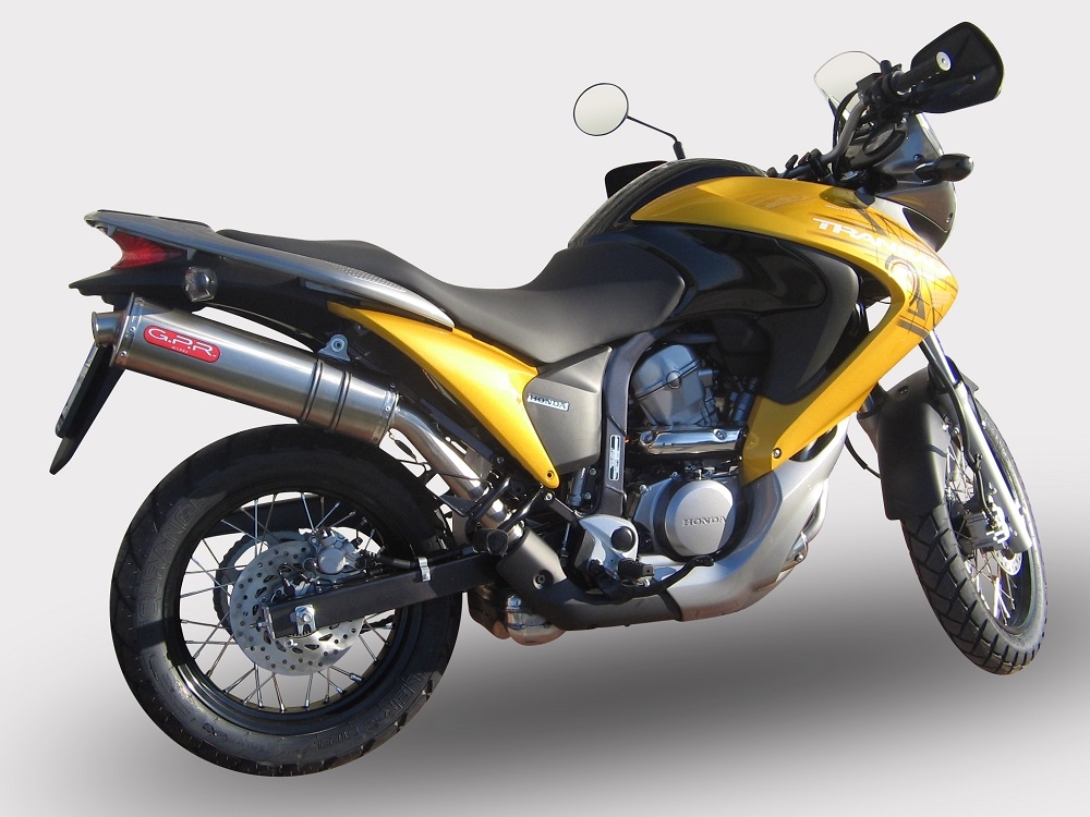Esapament GPR compatibil cu Honda Transalp Xl 700 V 2007 Evacuare slip-on omologata, inclusiv db killer detașabil și cot de legătură,Trioval