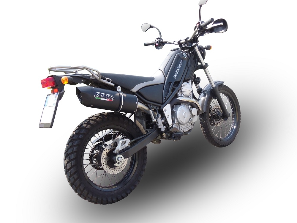 Exhaust compatible with Yamaha Tricker 250 2005-2008, Furore Nero, Homologated legal full system exhaust, including removable db killer