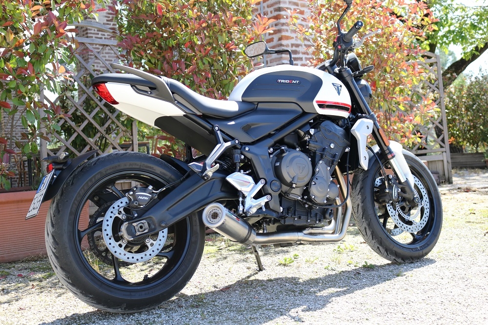 Esapament GPR compatibil cu Triumph Trident 660 2021 Sistem complet de evacuare legal omologat, inclusiv db killer și catalizator detașabil,M3 Inox 