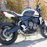 Esapament GPR compatibil cu Triumph Trident 660 2021 Sistem complet de evacuare legal omologat, inclusiv db killer și catalizator detașabil,M3 Inox 