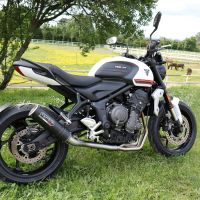 Exhaust compatible with Triumph Trident 660 2021-2024, M3 Black Titanium, Racing full system exhaust, including removable db killer