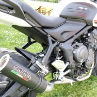 Exhaust compatible with Triumph Trident 660 2021-2024, M3 Black Titanium, Racing full system exhaust, including removable db killer