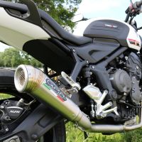 Exhaust compatible with Triumph Trident 660 2021-2024, Powercone Evo, Racing full system exhaust, including removable db killer