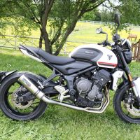 Esapament GPR compatibil cu Triumph Trident 660 2021 Sistem complet de evacuare legal omologat, inclusiv db killer și catalizator detașabil,M3 Inox 