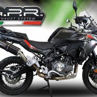 Esapament GPR compatibil cu Benelli Trk 502 X 2021 Evacuare slip-on omologata, inclusiv db killer detașabil și cot de legătură,Furore Evo4 Nero