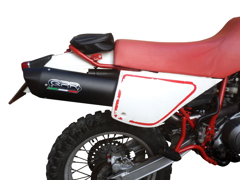 Exhaust compatible with Yamaha Tt 600 1983-1997, Furore Nero, Homologated legal slip-on exhaust including removable db killer and link pipe