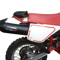 Exhaust compatible with Yamaha Tt 600 1983-1997, Furore Nero, Homologated legal slip-on exhaust including removable db killer and link pipe
