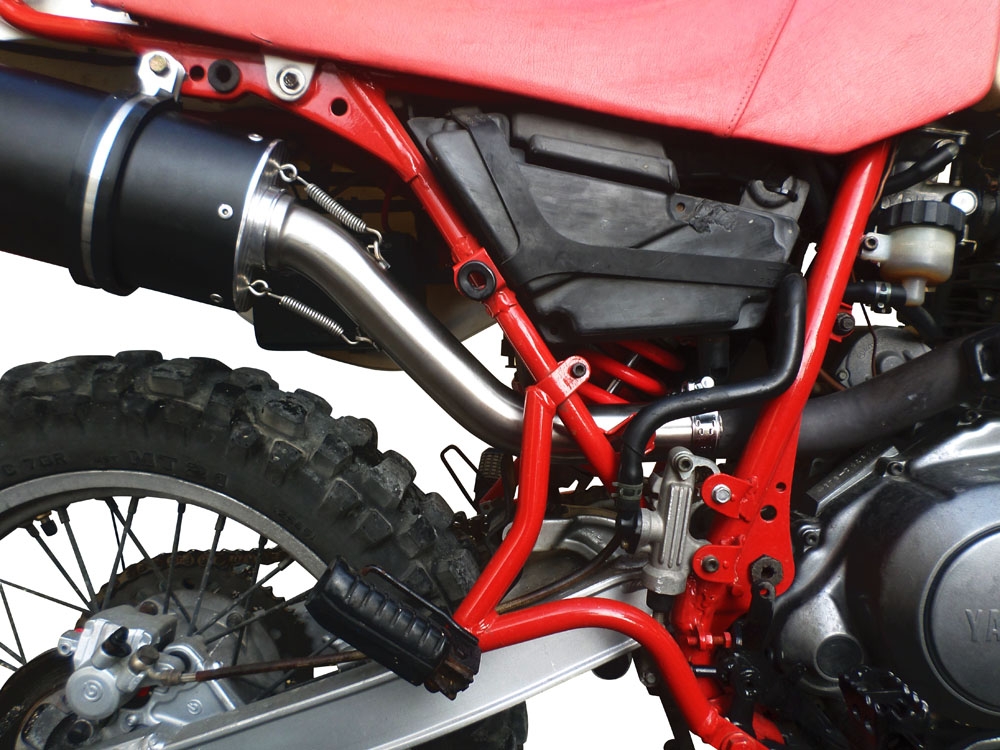 Exhaust compatible with Yamaha Tt 600 1983-1997, Trioval, Homologated legal slip-on exhaust including removable db killer and link pipe