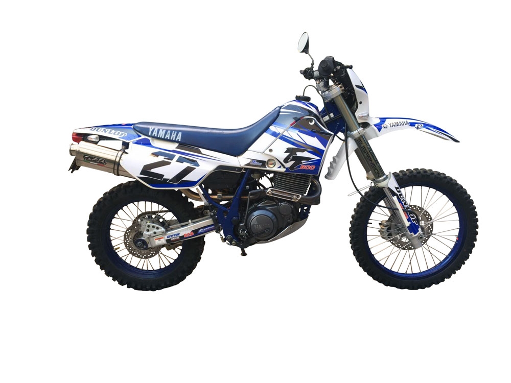 Exhaust compatible with Yamaha Tt 600 1983-1997, Trioval, Homologated legal slip-on exhaust including removable db killer and link pipe