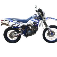 Exhaust compatible with Yamaha Tt 600 1983-1997, Trioval, Homologated legal slip-on exhaust including removable db killer and link pipe