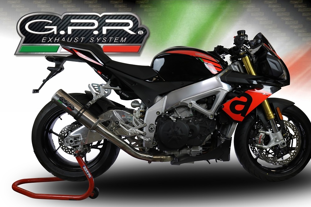 Esapament GPR compatibil cu Aprilia Tuono 1100 V4 Rr 2021 Evacuare slip-on omologata, inclusiv db killer detașabil, cot de legătură și catalizator,M3 Inox 