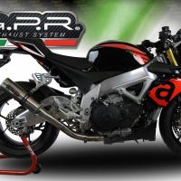Esapament GPR compatibil cu Aprilia Tuono 1100 V4 Rr 2021 Evacuare slip-on omologata, inclusiv db killer detașabil, cot de legătură și catalizator,M3 Inox 