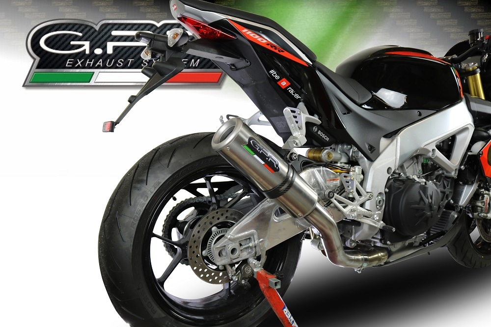 Esapament GPR compatibil cu Aprilia Tuono 1100 V4 Rr 2021 Evacuare slip-on omologata, inclusiv db killer detașabil, cot de legătură și catalizator,M3 Inox 