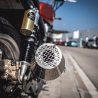 Esapament GPR compatibil cu Bmw K 100 1983 Amortizor de zgomot universal omologat legal, inclusiv db killer detașabil, fără cot de legătură,Ultracone Inox Cafè Racer