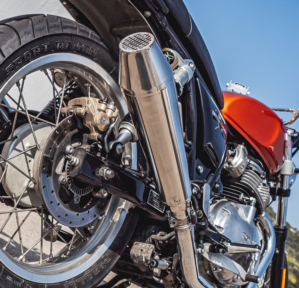 Esapament GPR compatibil cu Triumph Bonneville Thruxton 1200 2016 Amortizor de zgomot universal omologat legal, inclusiv db killer detașabil, fără cot de legătură,Ultracone Inox Cafè Racer
