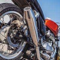 Esapament GPR compatibil cu Triumph Bonneville Thruxton 1200 2016 Amortizor de zgomot universal omologat legal, inclusiv db killer detașabil, fără cot de legătură,Ultracone Inox Cafè Racer