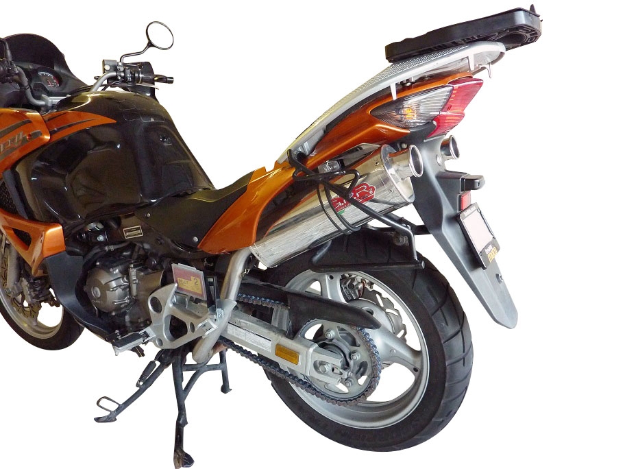 Esapament GPR compatibil cu Honda Varadero 1000 1999 Evacuare cu dublă omologare legală, inclusiv db killers și coturi de legătură detașabile,Trioval