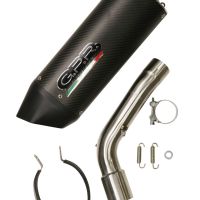 Esapament GPR compatibil cu Kawasaki Versys 1000 I.E. 2019 Evacuare slip-on omologata, inclusiv db killer detașabil și cot de legătură,Furore Evo4 Nero