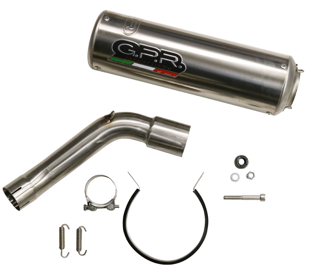 Exhaust compatible with Kawasaki Versys 1000 I.E. 2019-2020, M3 Poppy , Homologated legal slip-on exhaust including removable db killer and link pipe