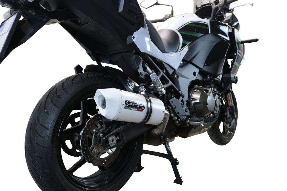 Exhaust compatible with Kawasaki Versys 1000 I.E. 2019-2020, Albus Evo4, Homologated legal slip-on exhaust including removable db killer and link pipe
