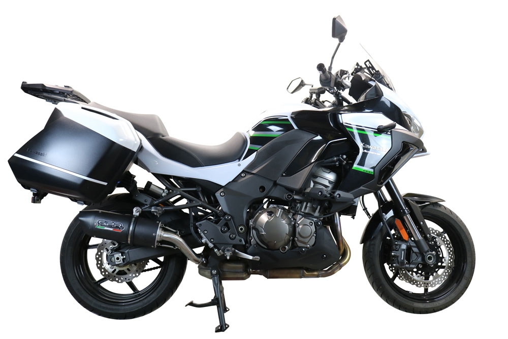 Esapament GPR compatibil cu Kawasaki Versys 1000 I.E. 2019 Evacuare slip-on omologata, inclusiv db killer detașabil și cot de legătură,Furore Evo4 Nero