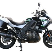 Esapament GPR compatibil cu Kawasaki Versys 1000 I.E. 2019 Evacuare slip-on omologata, inclusiv db killer detașabil și cot de legătură,Furore Evo4 Nero