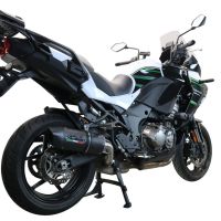 Esapament GPR compatibil cu Kawasaki Versys 1000 I.E. 2019 Evacuare slip-on omologata, inclusiv db killer detașabil și cot de legătură,Furore Evo4 Nero