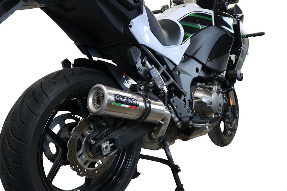 Exhaust compatible with Kawasaki Versys 1000 I.E. 2019-2020, M3 Inox , Homologated legal slip-on exhaust including removable db killer and link pipe