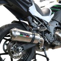 Exhaust compatible with Kawasaki Versys 1000 I.E. 2019-2020, Satinox , Homologated legal slip-on exhaust including removable db killer and link pipe