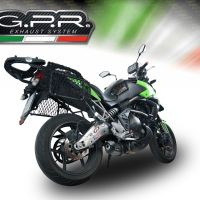 Esapament GPR compatibil cu Kawasaki Versys 650 2006 Evacuare slip-on omologata, inclusiv db killer detașabil, cot de legătură și catalizator,Furore Nero