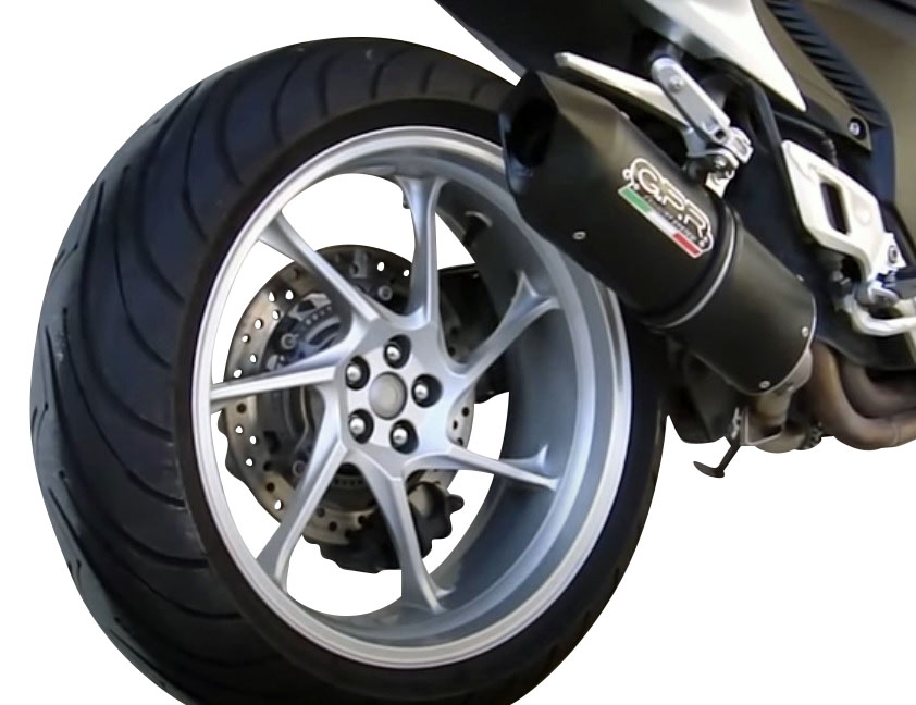 Esapament GPR compatibil cu Honda Vfr 1200 F I.E. 2010 Evacuare slip-on omologata, inclusiv db killer detașabil și cot de legătură,Furore Nero