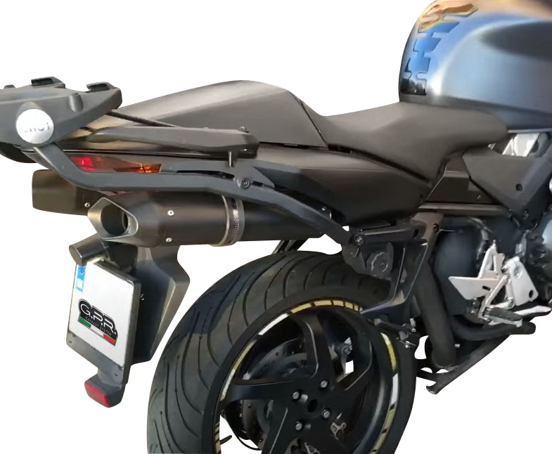 Esapament GPR compatibil cu Honda Vfr 800 V-Tec 2002 Evacuare cu dublă omologare legală, inclusiv db killers și coturi de legătură detașabile,Furore Poppy