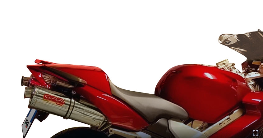 Esapament GPR compatibil cu Honda Vfr 800 V-Tec 2002 Evacuare cu dublă omologare legală, inclusiv db killers și coturi de legătură detașabile,Trioval