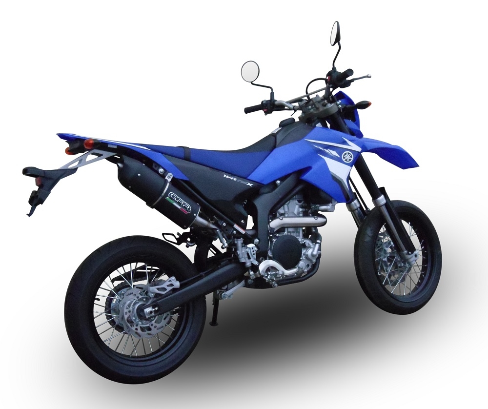 Exhaust compatible with Yamaha WR 250 X-R 2007-2019, Furore Nero, Homologated legal slip-on exhaust including removable db killer and link pipe