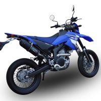 Exhaust compatible with Yamaha WR 250 X-R 2007-2019, Furore Nero, Homologated legal slip-on exhaust including removable db killer and link pipe