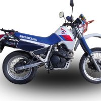 Exhaust compatible with Honda Xl 600 Lm-Rm 1985-1989, Furore Nero, Homologated legal slip-on exhaust including removable db killer and link pipe
