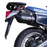 Exhaust compatible with Honda Xl 600 Lm-Rm 1985-1989, Furore Nero, Homologated legal slip-on exhaust including removable db killer and link pipe