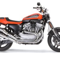 Esapament GPR compatibil cu Harley Davidson Xr 1200 2008 Evacuare cu dublă omologare legală, inclusiv db killers și coturi de legătură detașabile,Poppy Tondo