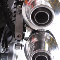 Esapament GPR compatibil cu Harley Davidson Xr 1200 2008 Evacuare cu dublă omologare legală, inclusiv db killers și coturi de legătură detașabile,Poppy Tondo