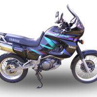 Exhaust compatible with Yamaha Xtz 660 Teneré 1991-1998, Trioval, Homologated legal slip-on exhaust including removable db killer and link pipe