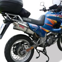 Exhaust compatible with Yamaha Xtz 660 Teneré 1991-1998, Trioval, Homologated legal slip-on exhaust including removable db killer and link pipe