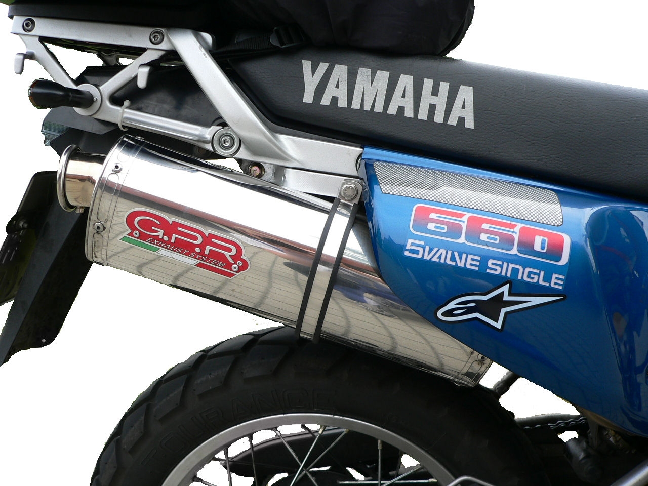Exhaust compatible with Yamaha Xtz 660 Teneré 1991-1998, Trioval, Homologated legal slip-on exhaust including removable db killer and link pipe