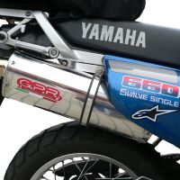 Exhaust compatible with Yamaha Xtz 660 Teneré 1991-1998, Trioval, Homologated legal slip-on exhaust including removable db killer and link pipe