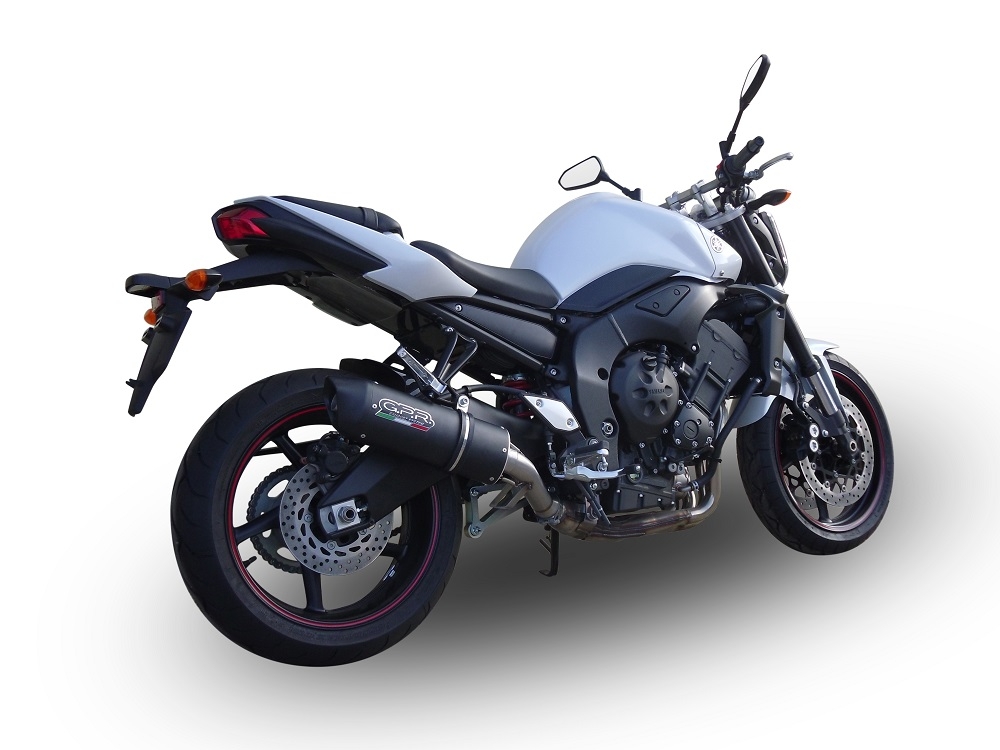 Exhaust compatible with Yamaha Fz.1 - Fazer 1000 2006-2014, Furore Nero, Homologated legal slip-on exhaust including removable db killer, link pipe and catalyst
