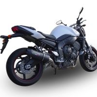 Exhaust compatible with Yamaha Fz.1 - Fazer 1000 2006-2014, Furore Nero, Homologated legal slip-on exhaust including removable db killer, link pipe and catalyst