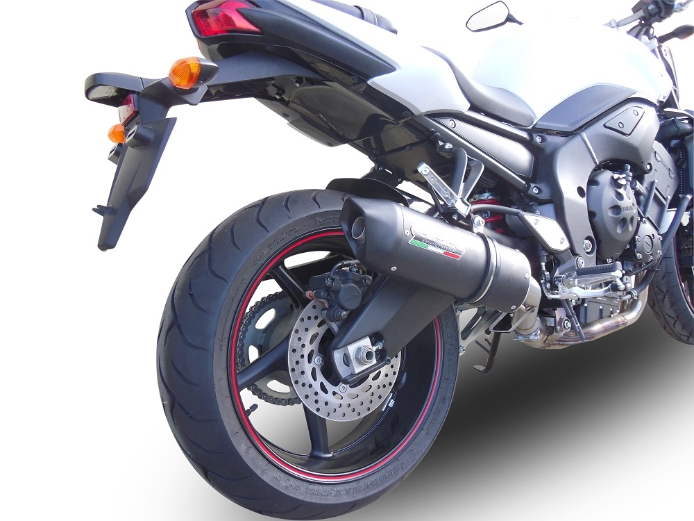 Exhaust compatible with Yamaha Fz.1 - Fazer 1000 2006-2014, Furore Nero, Homologated legal slip-on exhaust including removable db killer, link pipe and catalyst