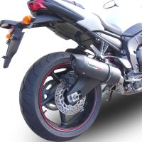 Exhaust compatible with Yamaha Fz.1 - Fazer 1000 2006-2014, Furore Nero, Homologated legal slip-on exhaust including removable db killer, link pipe and catalyst