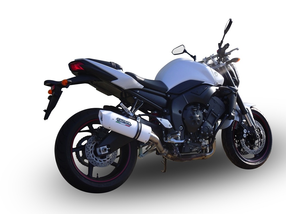 Exhaust compatible with Yamaha Fz.1 - Fazer 1000 2006-2014, Albus Ceramic, Homologated legal slip-on exhaust including removable db killer and link pipe