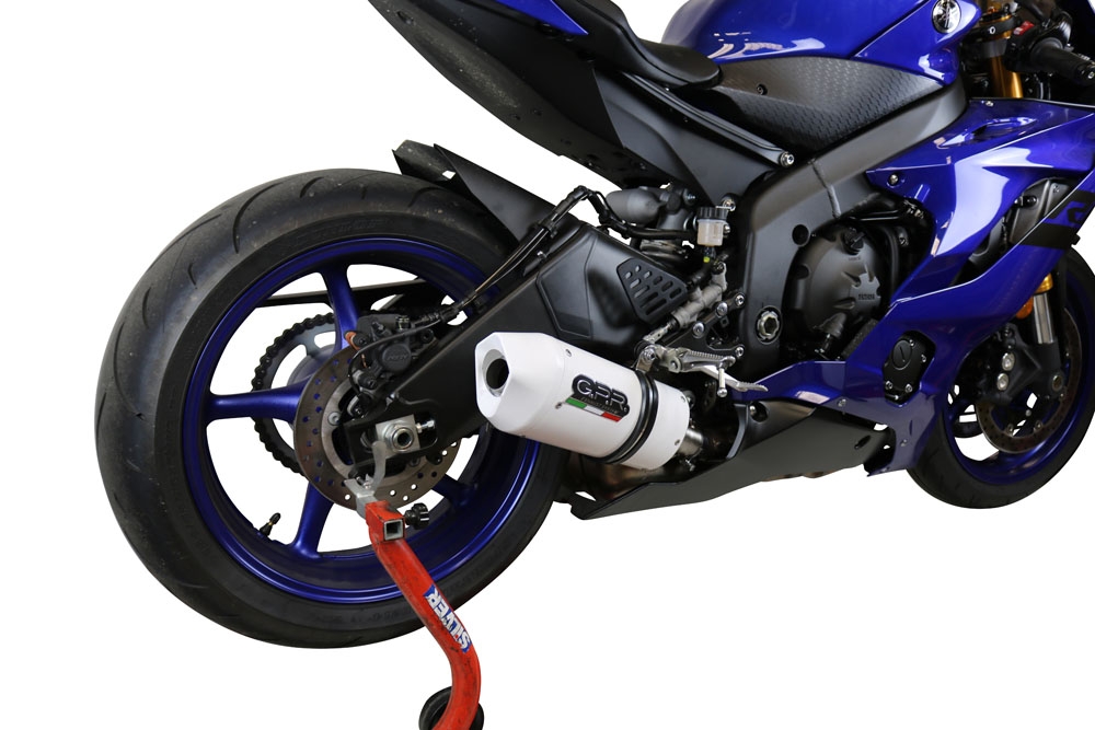 Esapament GPR compatibil cu Yamaha Yzf R6 2017 Evacuare slip-on omologata, inclusiv db killer detașabil și cot de legătură,Albus Evo4