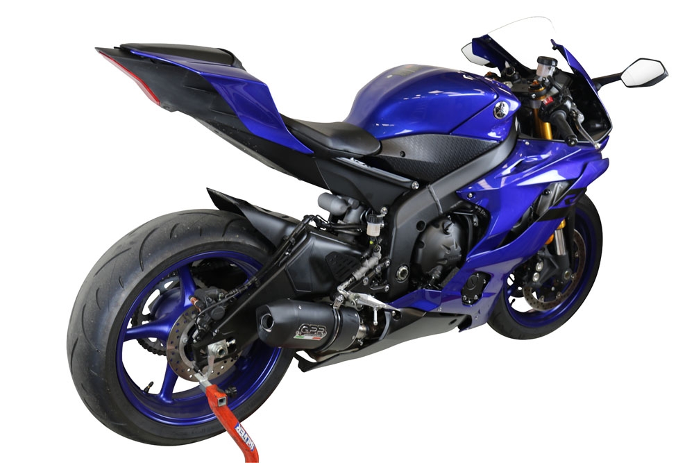 Esapament GPR compatibil cu Yamaha Yzf R6 2017 Evacuare slip-on de curse, inclusiv cot de legătură,Furore Poppy